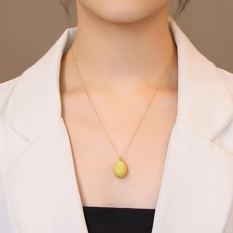 Durian Gold Necklace - Influencer's Hot Pick, Unique Qixi Commemorative Jewelry Gift for a Lifetime.