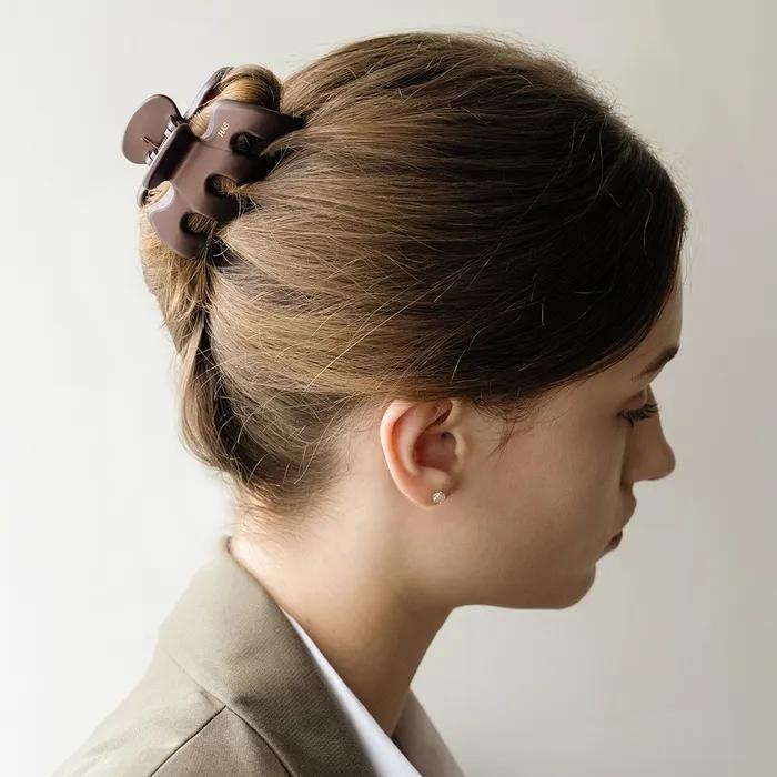 HON011 Matte Texture Hair Clip (Olive, Brown)