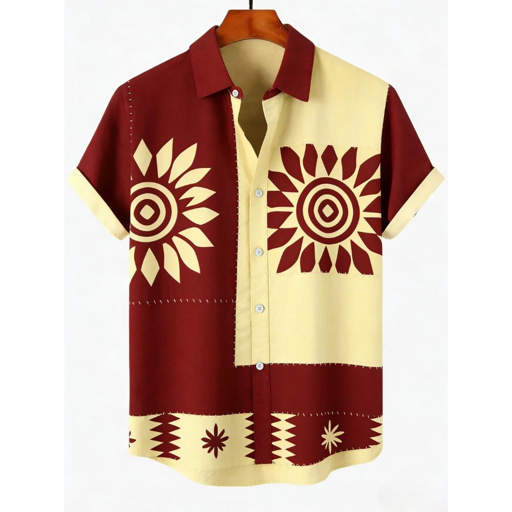 Outdoor Streetwear Men's Fashion Shirts Taiji Ethnic Patterns Printed Men's Shirts Casual Daily Men's and Women's Shirt
