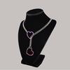 Trendige Edelstahl-Kette mit buntem Herz - Vielseitiger Unisex-Hip-Hop-Stil
