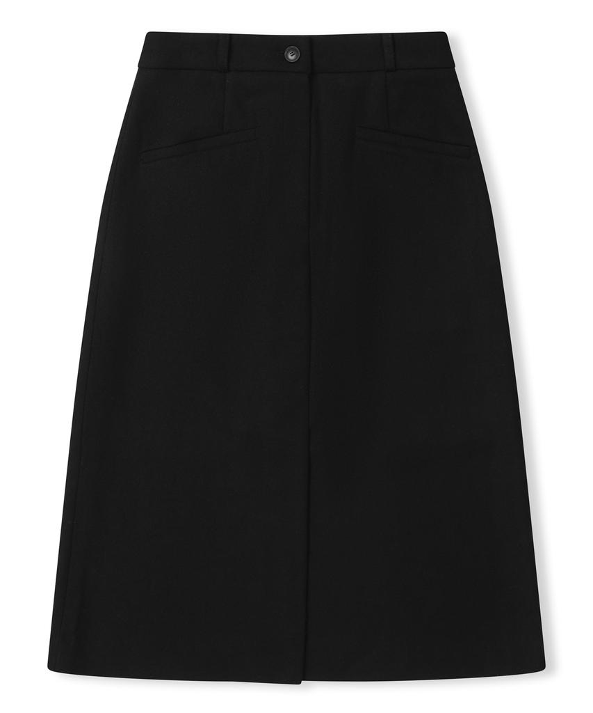 Jun By Jun K Herringbone H-Line Skirt_Black