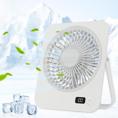 Tischwandventilator 1200mAh 5 Geschwindigkeiten Digitalanzeige USB wiederaufladbar Persönlicher Kühler Starker Wind Geräuscharm für Zuhause Büro Wohnheim