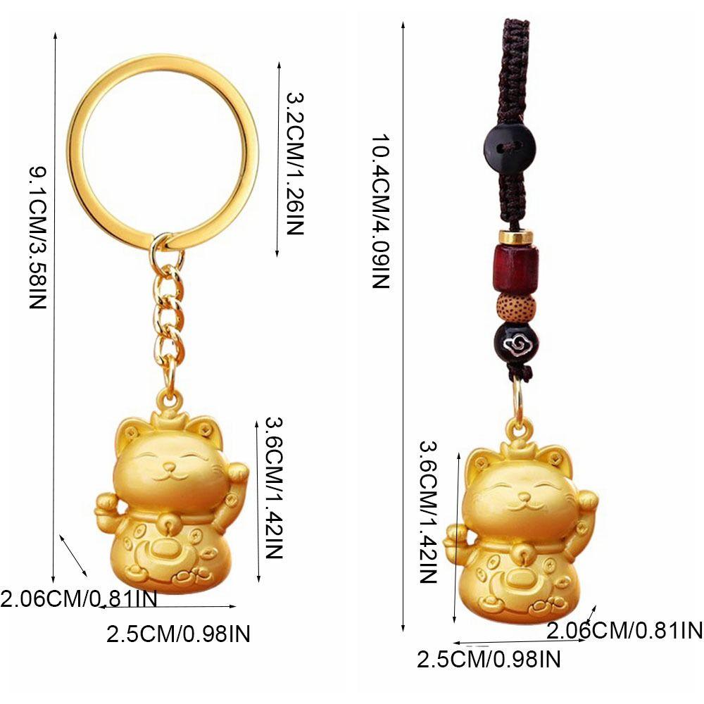 Cartoon Cat Keychain Zinc Zinc Zinc Alloy Cat Bag Pendant Cute Maneki Neko Key Chain  Male