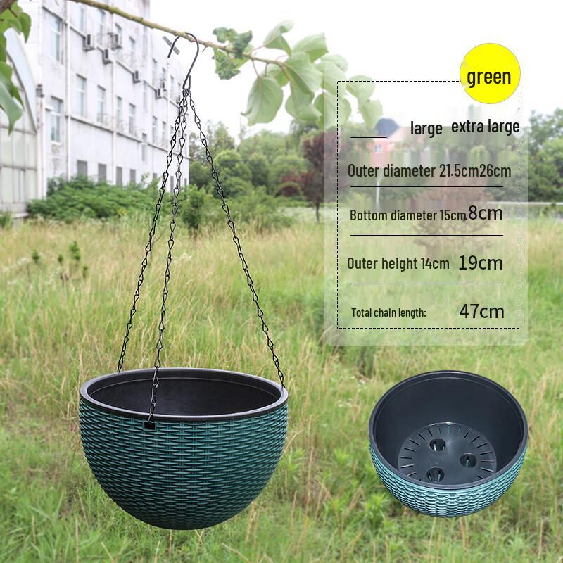 

Maidi Duo Hanging Plastic Rattan Planter