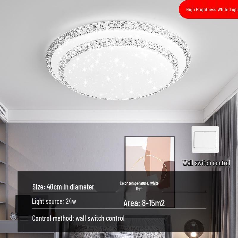 Luxury Crystal LED Ceiling Light for Bedroom, Study, Living, and Dining Rooms