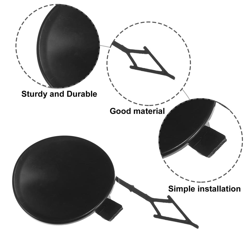 ACROPIX Car Rear Bumper Towing Eye Hook Cover Cap for Volkswagen Golf Black 1pc