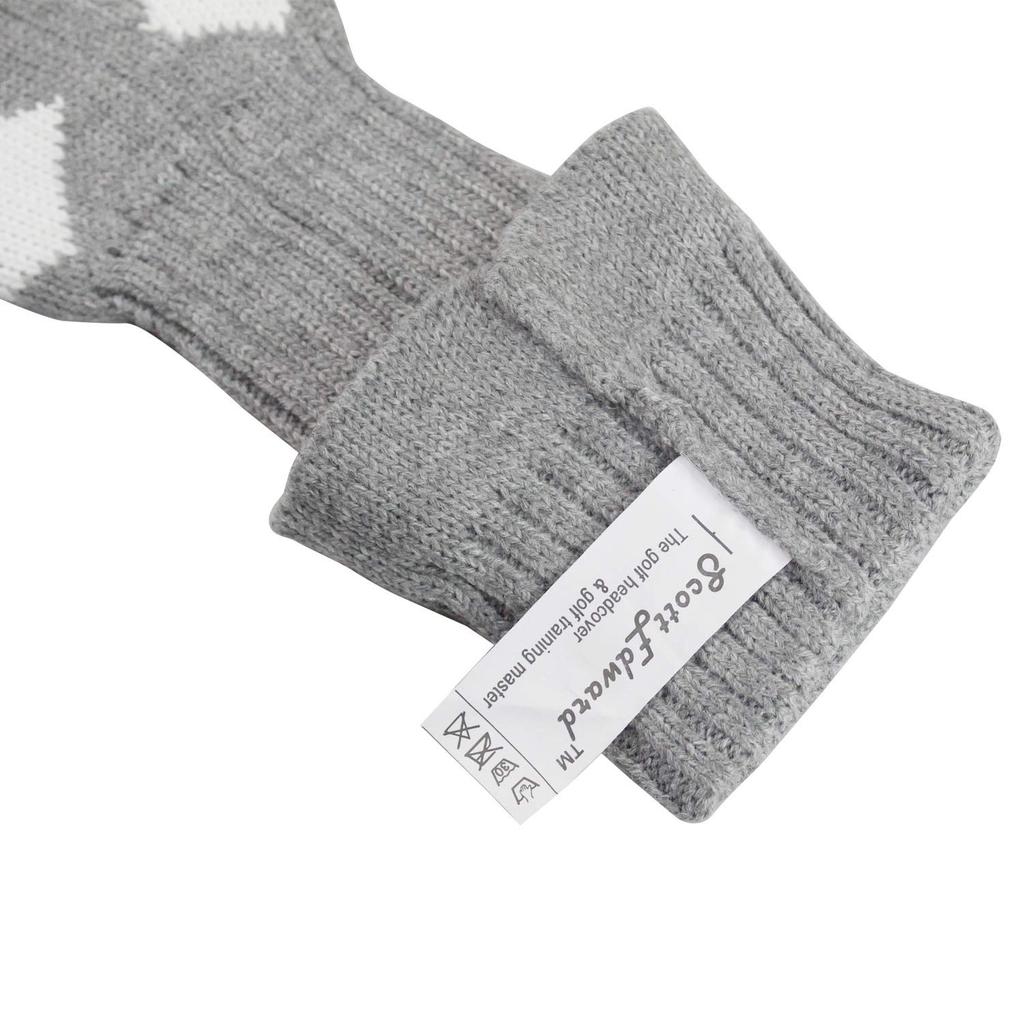 Dark Color Individual Golf Headcover Set of 5 (Grey & White Argyles)