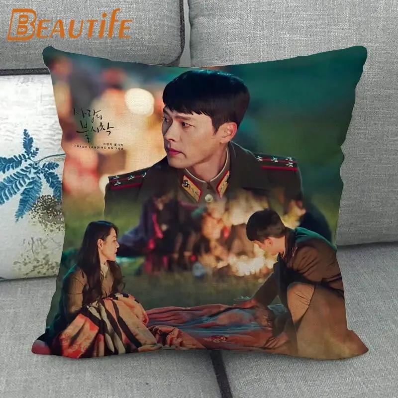 Custom Crash Landing On You Hyun Bin KPOP Pillowcase 45X45cm Wedding Decorative Eco-Friendly Cotton Linen Fabric Pillow Case