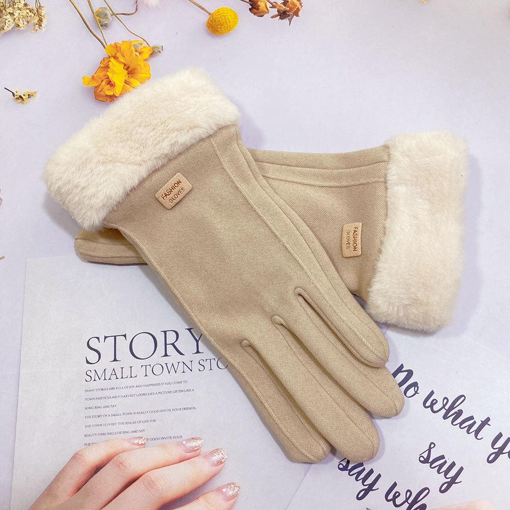 Women's Winter Cycling Gloves: Thick, Warm, Cute, Windproof, Touchscreen-Sensitive, Plus Velvet for Cold Protection