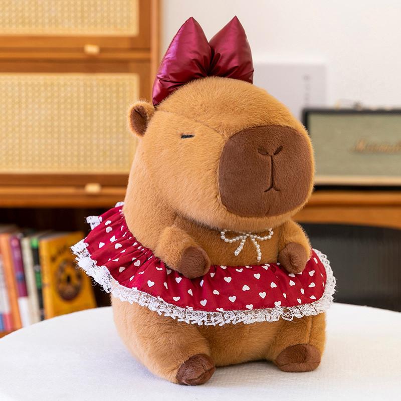 Capybara Bowknot Flower Skirt Design Doll Animal Plush Toy Kids Gift Birthday