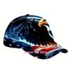 1Pc Patriotic Eagle & American Flag Baseball Cap - Adjustable, Lightweight Polyester, Bold Street Style Design With Eagle Head &