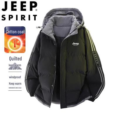 JEEP SPIRIT Men's Hooded Windproof Warm Winter Jacket