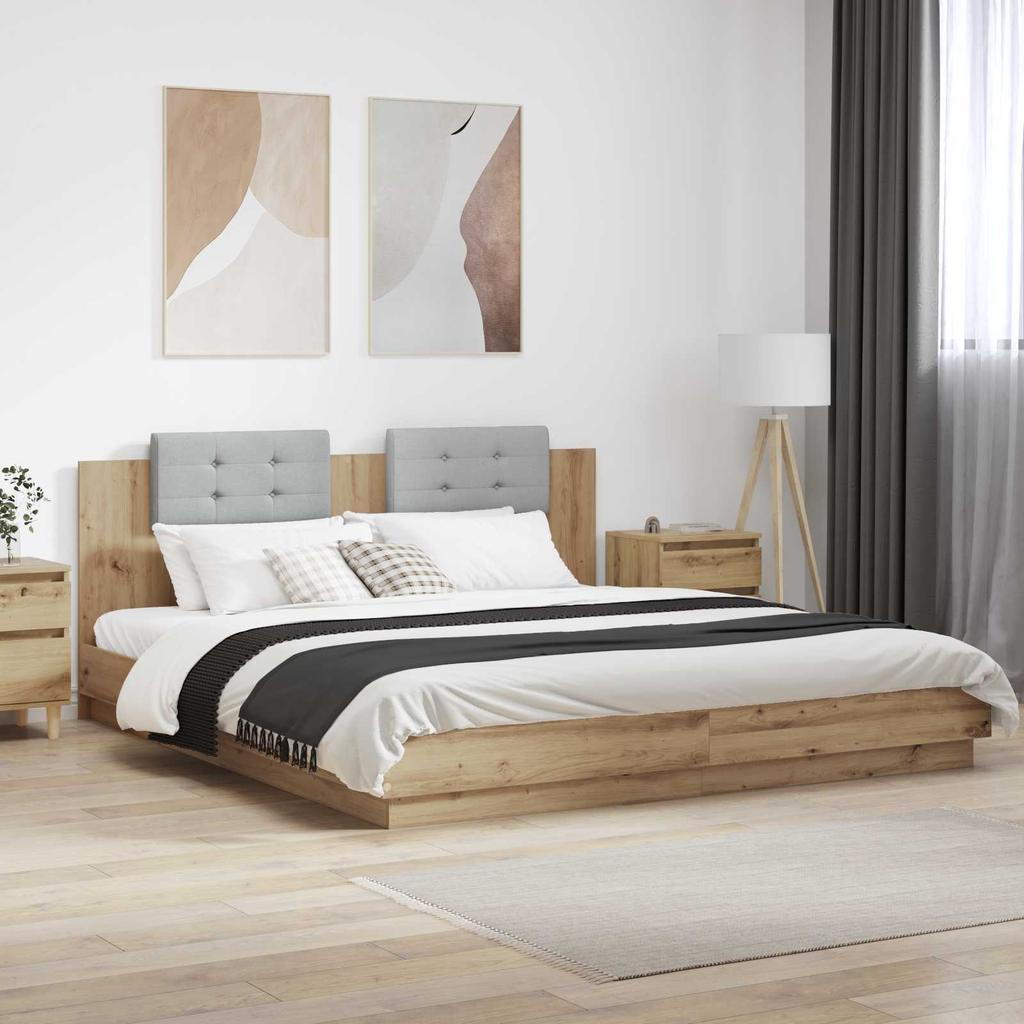 Artisan Oak Bed Frame with Headboard 180 x 200 cm