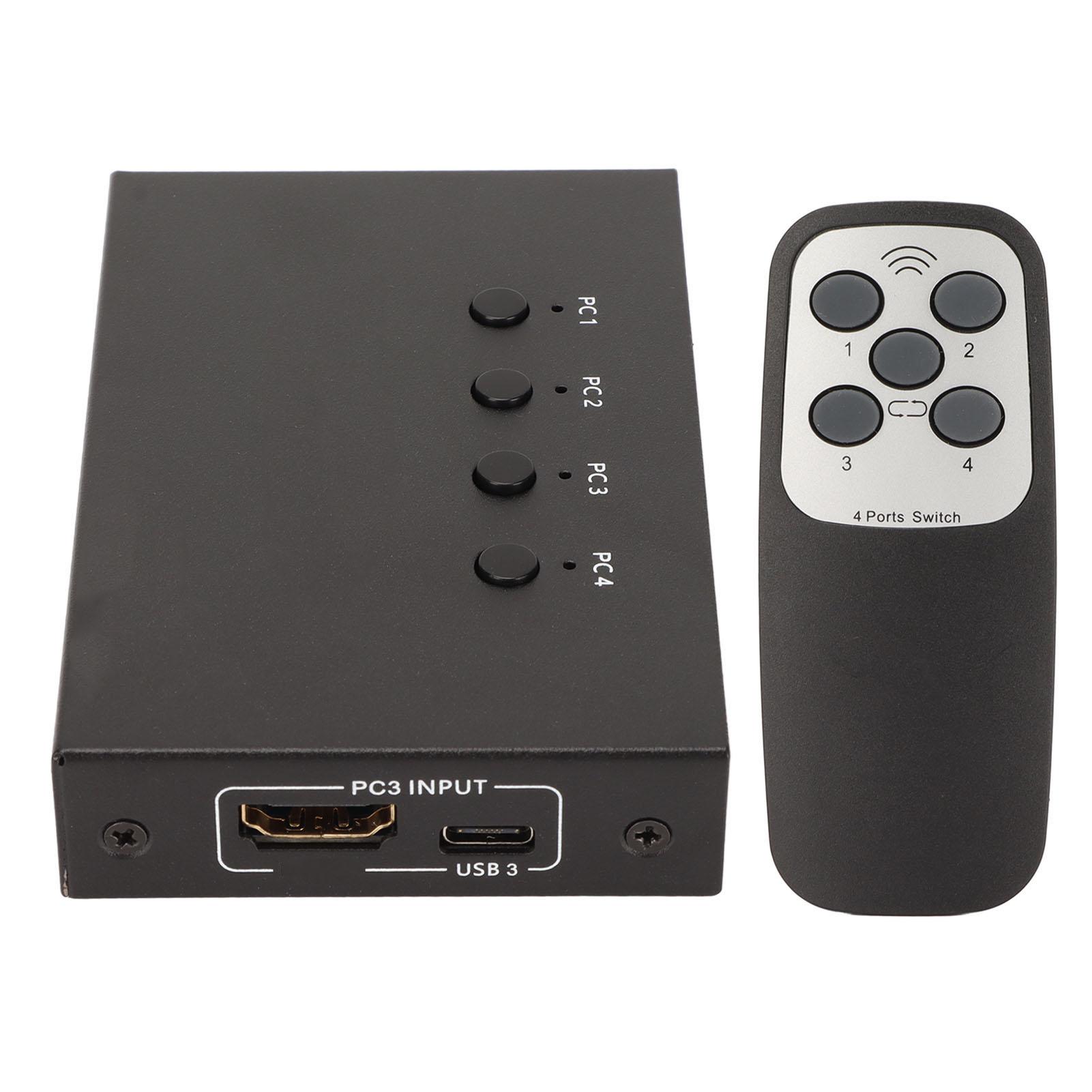 

KVM-переключатель 4K 60 Гц 18 Гбит/с 4 входа 1 выход HD Multimedia Interface 2.0 KVM-переключатель с USB-интерфейсом