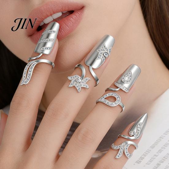 Nail-safe Adjustable Ring Universal Fit Nail Ring, Lightweight Opening Finger Jewelry, Versatile Geometric Accessory Design for Protecting Manicure