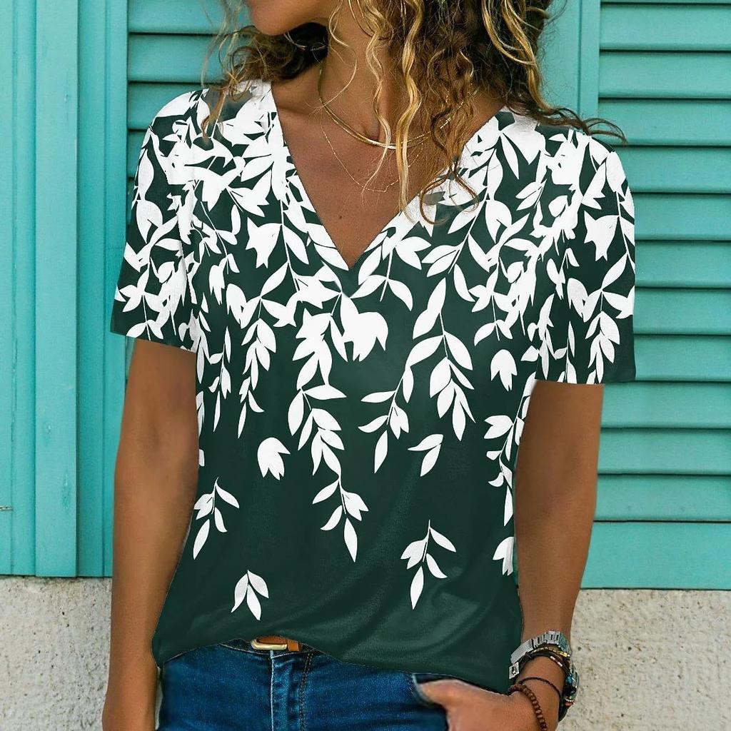 Summer T-shirt for Women Tops Women T-shirt Flower 3D Print Child Adult T-shirt Fashion Short Sleeve Casual Female Clothing