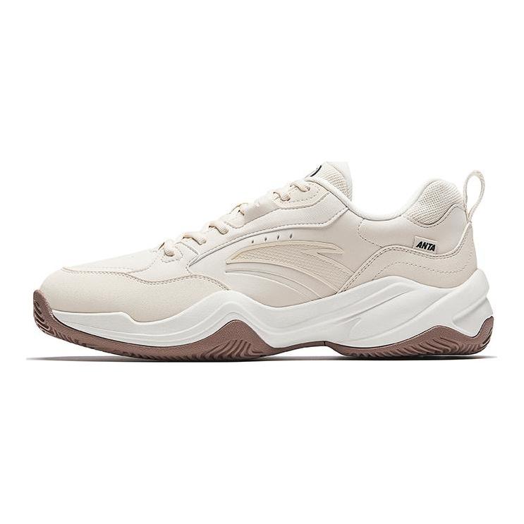 Anta Variety Training Collection Cushioning, Wear Resistant Low top Tennis Shoes Men's Fish Belly Ivory White 912543305-1