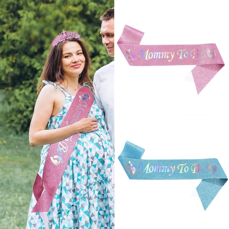Baby Shower Sash Mommys to Be Sash Adjustable 3Color for Gender Reveal,Welcome Baby,Baby Sprinkle Ideals Mom and Dad Gift