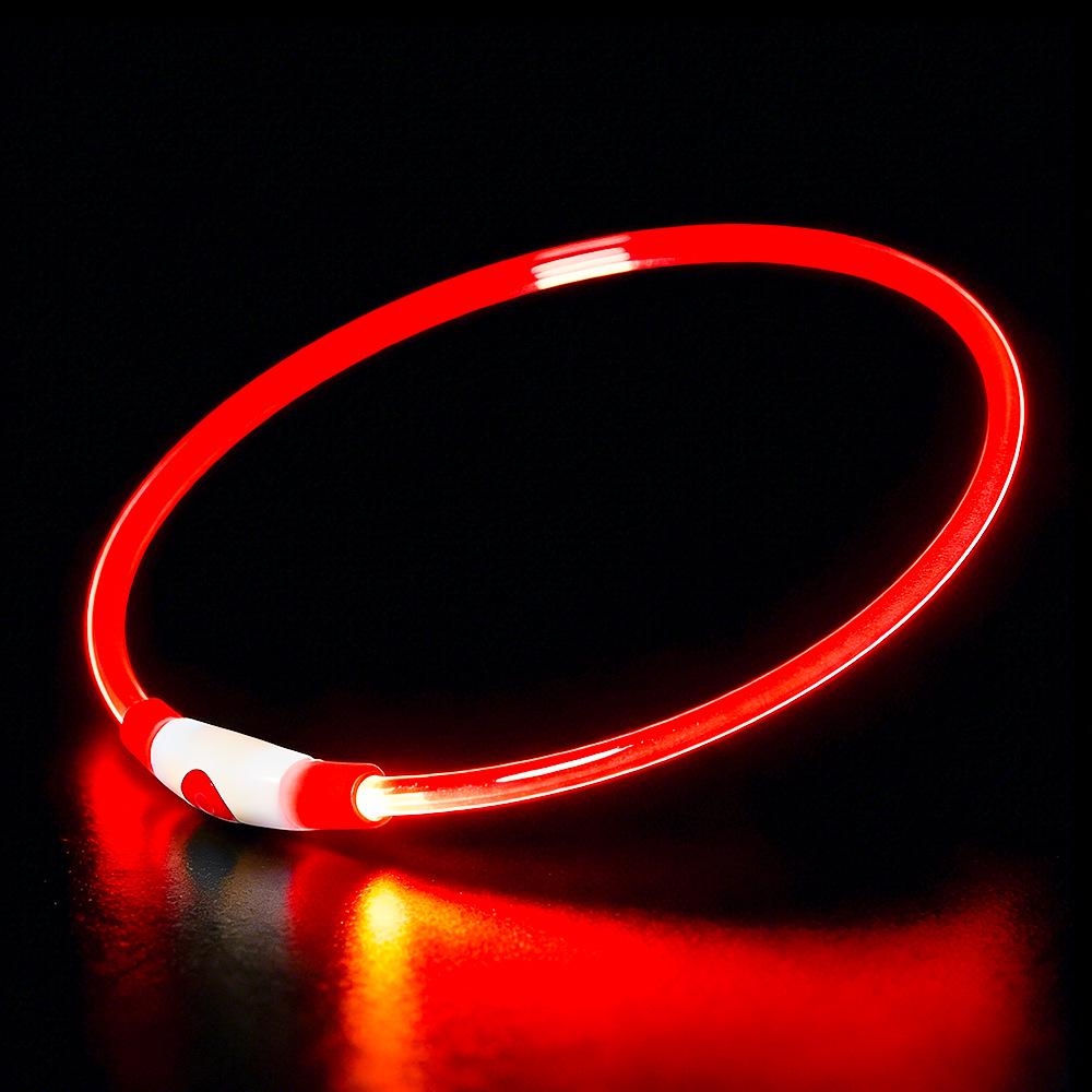 USB Rechargeable LED Dog Collar - Adjustable Light-Up Neck Ring for Large, Medium, and Small Dogs