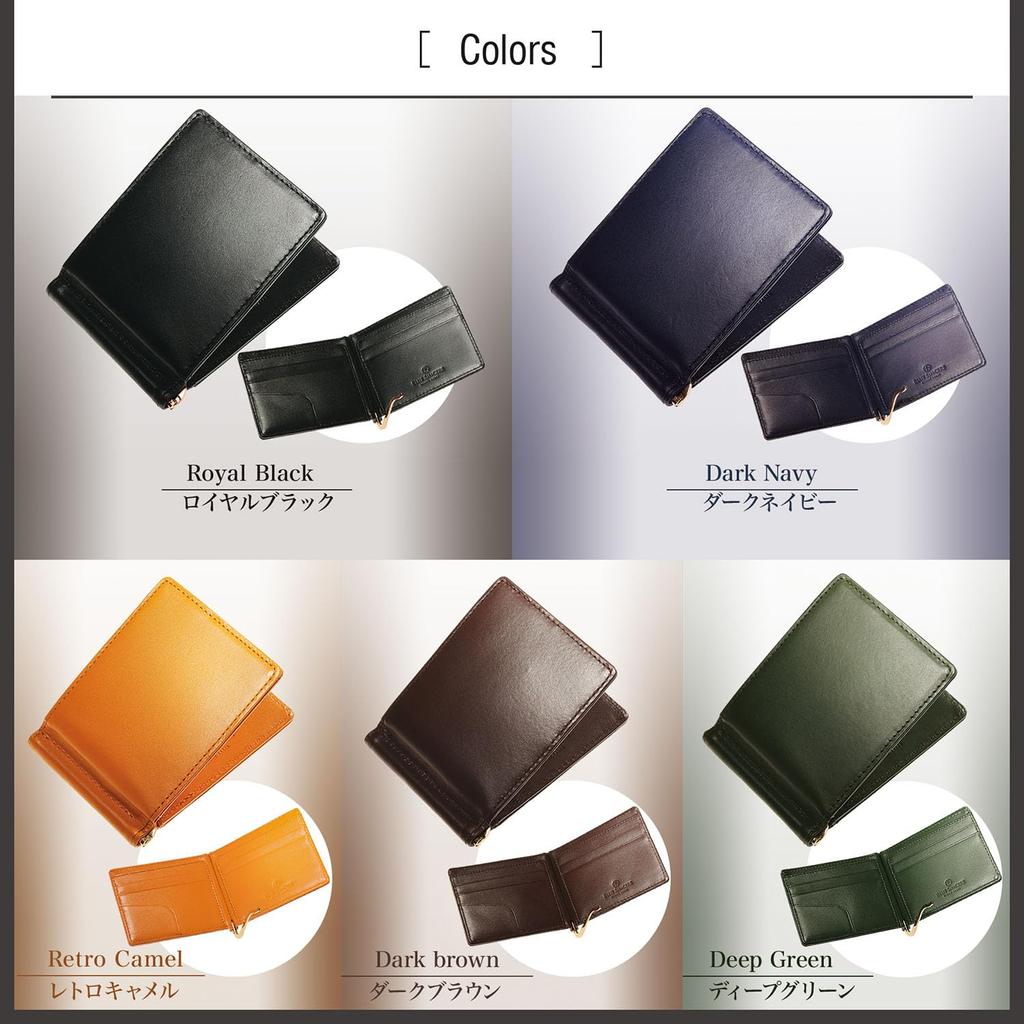 Genuine Italian Leather Money Clip Bifold Wallet with Bill Slim Mini Card Pass and IC Card Holder for Men IMC1 [BLUE SINCERE] Compartment, Wallet,