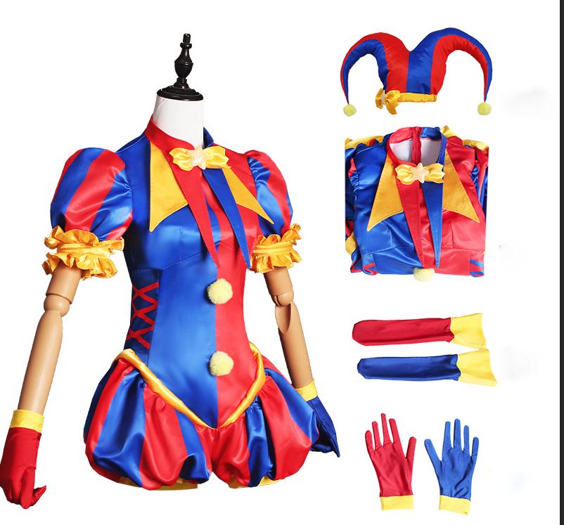 Pomni Cosplay Costumes Clown Uniform Wigs