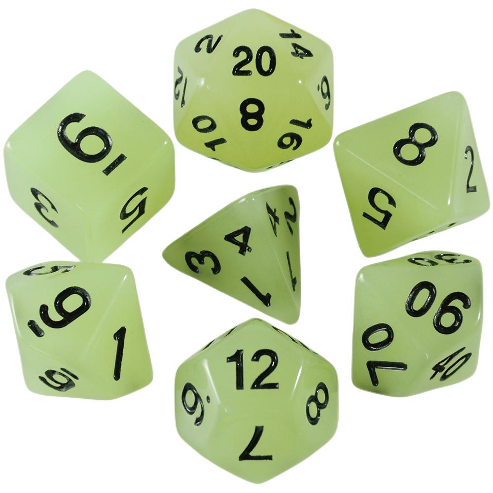 Glowing In The Dark Polyhedral Digital Dice Kit Multi-Color for Boardgame As Gift Entertainment 7 Dice D4 D6 D8 D10 D12 D20