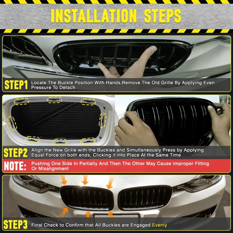 Chrome front hood grille, 2 pieces, for BMW E46, pre-facelift 4-door 1998–08/2001 51138208489 51138208490