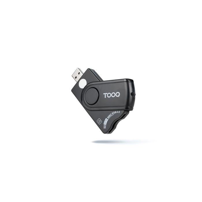 Lecteur de Cartes à Puce - TooQ - TQR-3012B - USB-A - Compact - Noir
