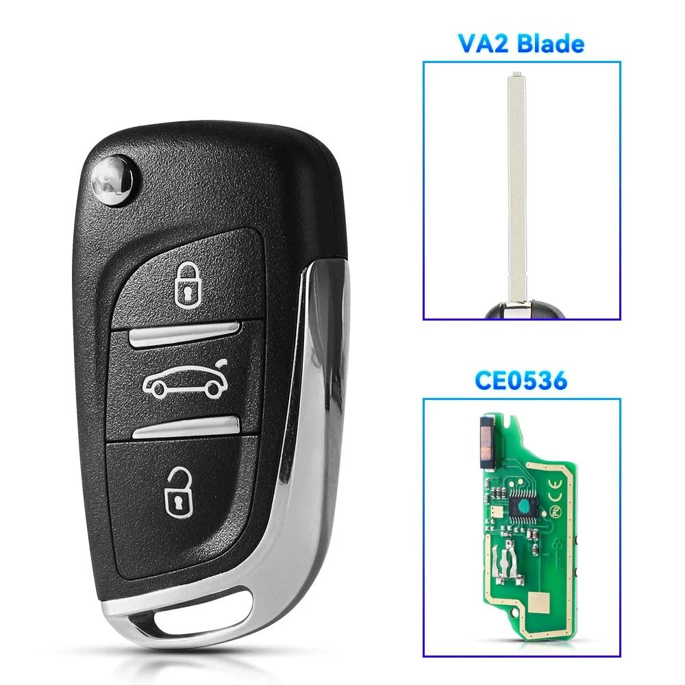 KEYYOU Modified Filp Remote Key 433MHz ASK FSK For Citroen C1 C2 C3 C4 Berlingo Picasso For Peugeot 207 307 ID46 CE0536 CE0523
