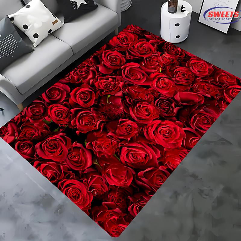 Rich Flower Theme Printed Carpet! Anti-slip Sound Insulation, Living Room Bedroom Entrance Door Mat Sofa Rug Next Day Shipping