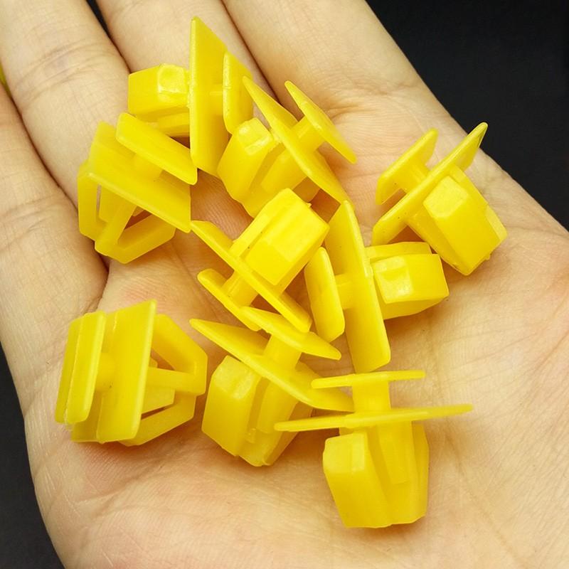 Fasteners Clips Yellow Bumper Fender Retainer Push Rivet Trim Set Kit Molding