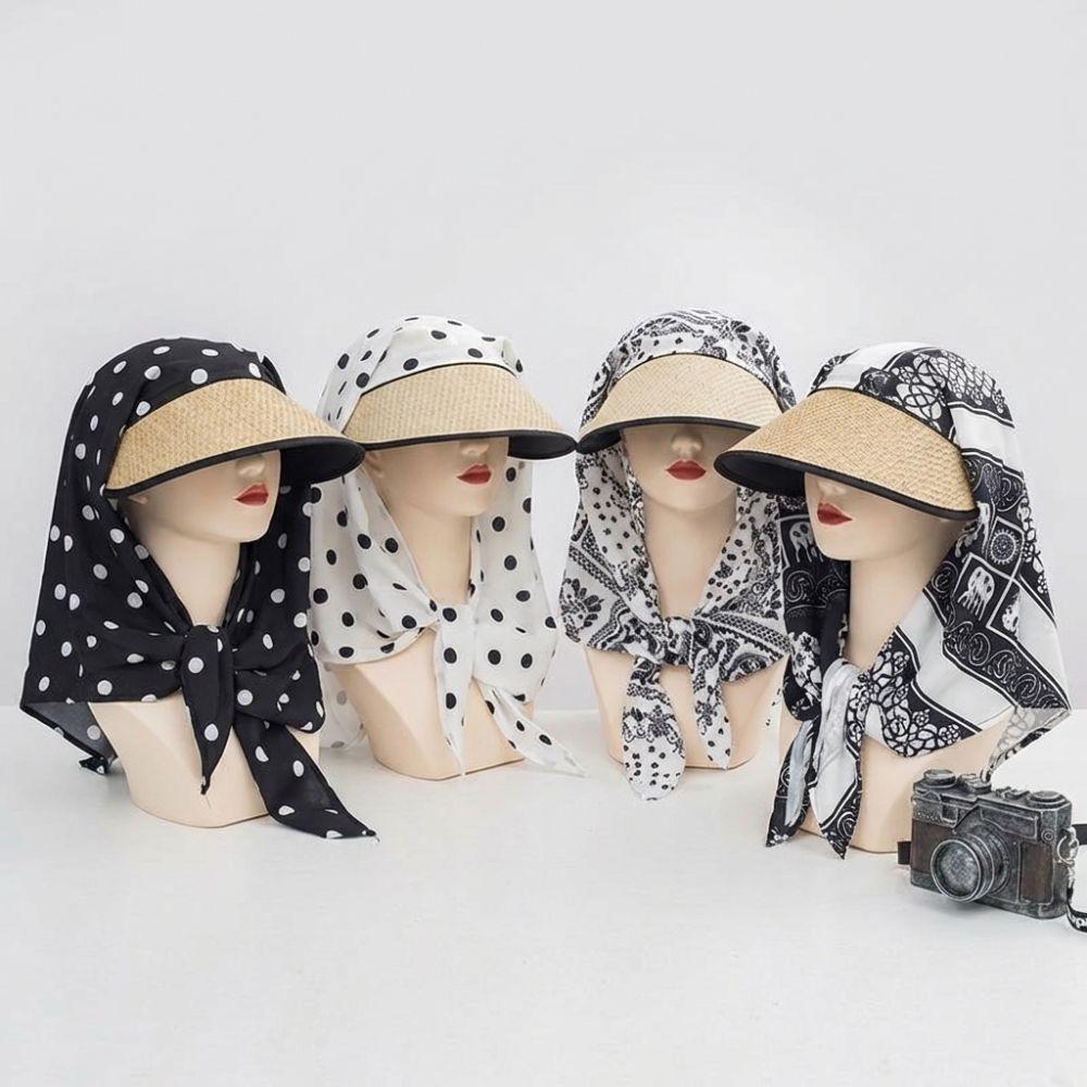 Polka Dots Beach Sun Hat UV Protection Bucket Hat Trendy Women's Headscarf Hat Summer Outdoor