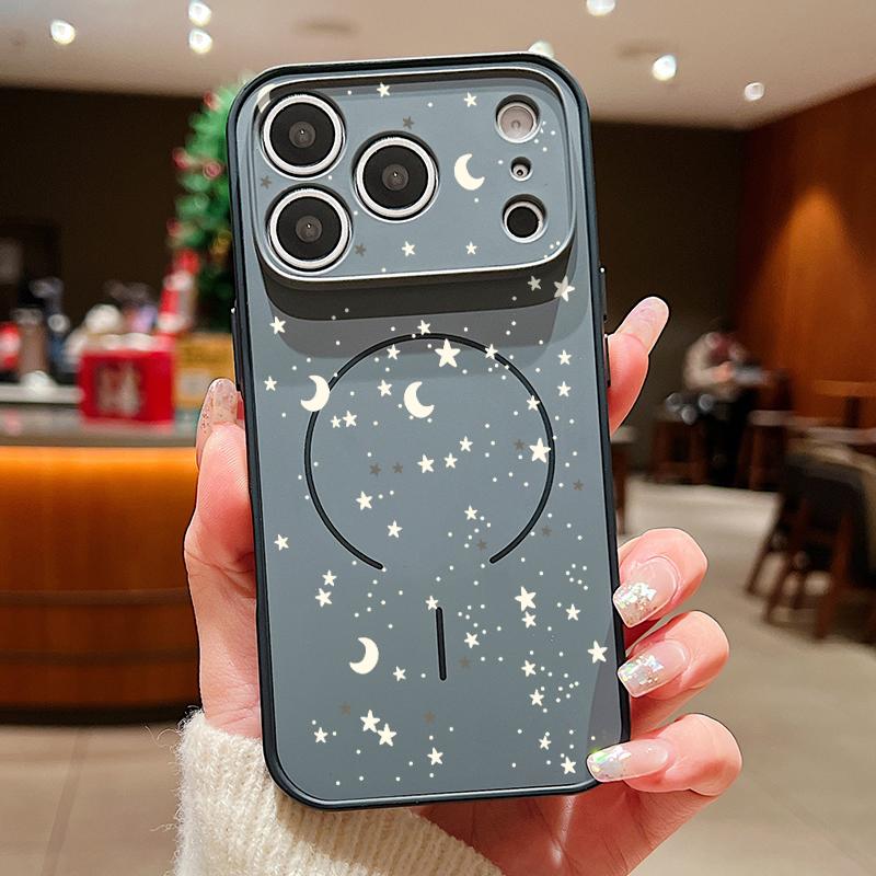 Lucky Stars Planet Pattern Case For iPhone 17 Pro Max Magnetic For Magsafe Hybrid Slim Matte Cover For iPhone 16 15 14 13 Pro Max