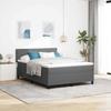Box Spring Bed in Light Grey and White 140 x 190 cm Cord Fabric