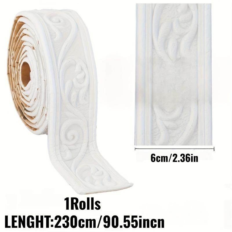 

3D Embossed Flexible Foam Wall Decor,Self-Adhesive Backing Board Trim,Decorative Wallpaper Border,Wall Molding,Baseboard Molding