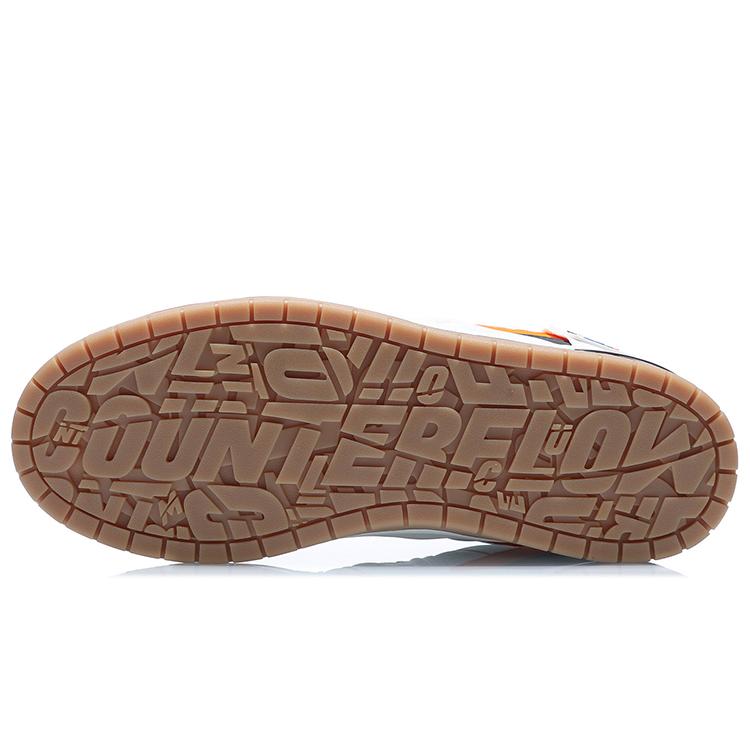 Li Ning Yufeng Cuir Synthétique Couvrance Confortable Thermique Antidérapant Bas Top Chaussures de Skateboard Homme Blanc Gris AGCQ295-2