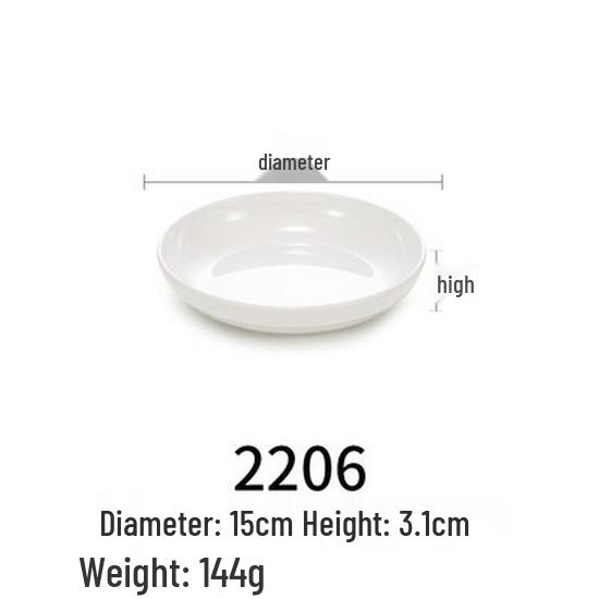 White Melamine Plastic Round Plate for Catering and Restaurant Dining