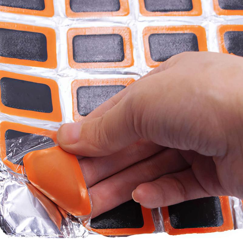 48PCS Round/Rectangular Rubber Bicycle Tire Patch Cycle Repair Tools Cycling Bike Tire Tyre Inner Tube Puncture Repair Tool