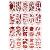 Ace Shop_Halloween Tattoo (20 pieces - 1 set) Tattoo Henna Zombie Wound Tattoo Makeup, 1 set, S+T (20 pieces)