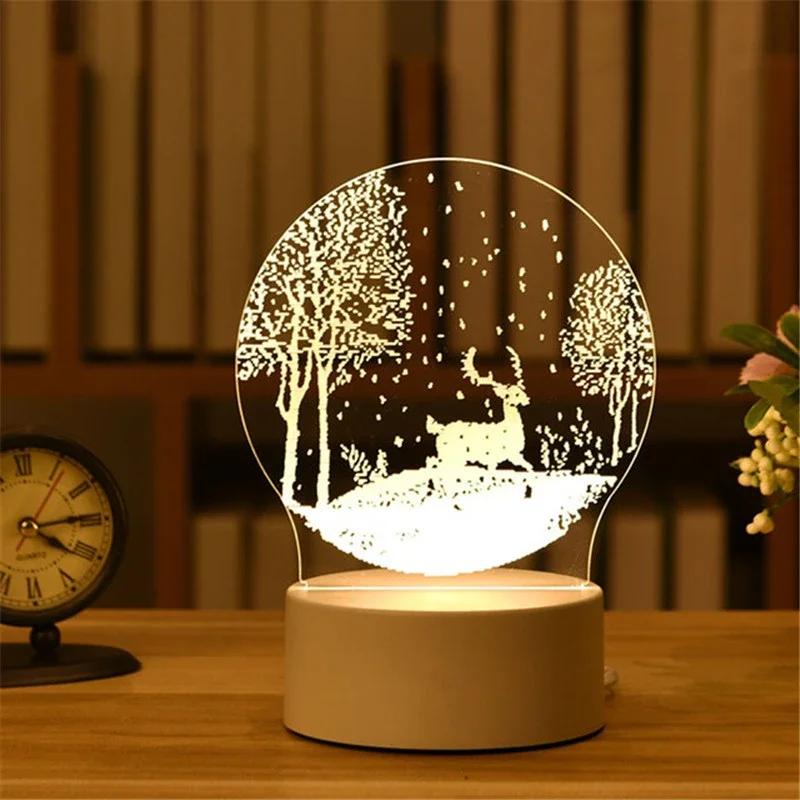 Heart Love Acrylic 3D Night Light USB DIY Kids Bedroom Night Lamp for Valentine's Day Decor Christmas Wedding Cute Gifts 2023