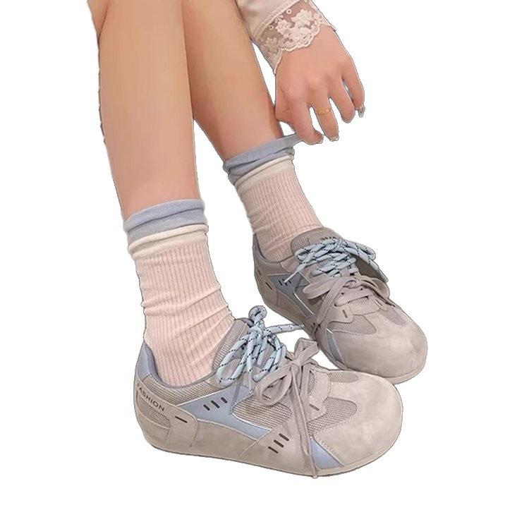 Mesh breathable German training shoes spring new heightening leisure sports low-top board shoes