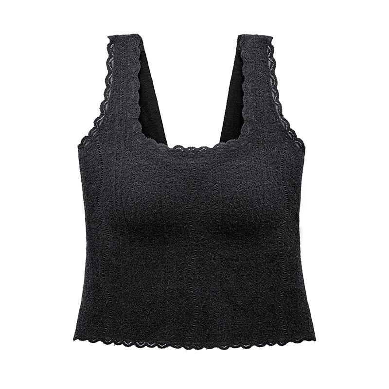 

Стильная кружевная жаккардовая майка: Приятный для кожи, красивая спина, широкие бретели Medium