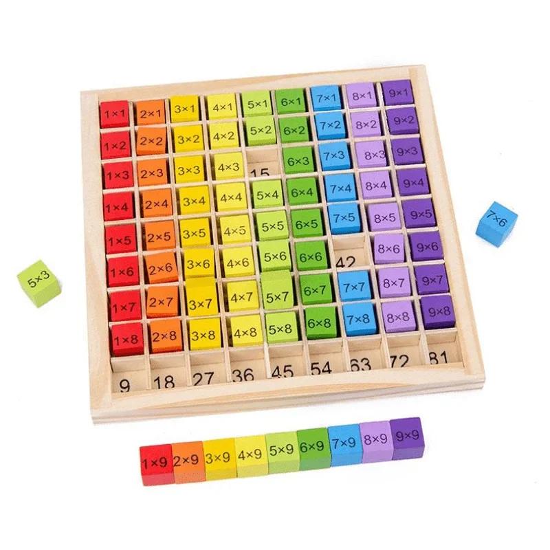

Wooden 99 Multiplication Table Toy, Montessori Math Learning Board for Kids, Arithmetic Teaching Aid for Early Education, Birthd