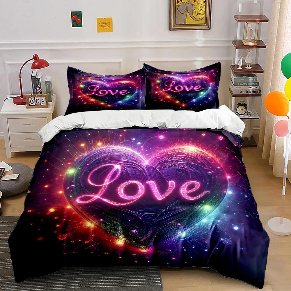 Stampa Artistica Amore Fantasy Set Biancheria da Letto Copripiumino 1 Copripiumino 1/2 Federe Set Biancheria da Letto per Adulti e Bambini Lusso per Regali