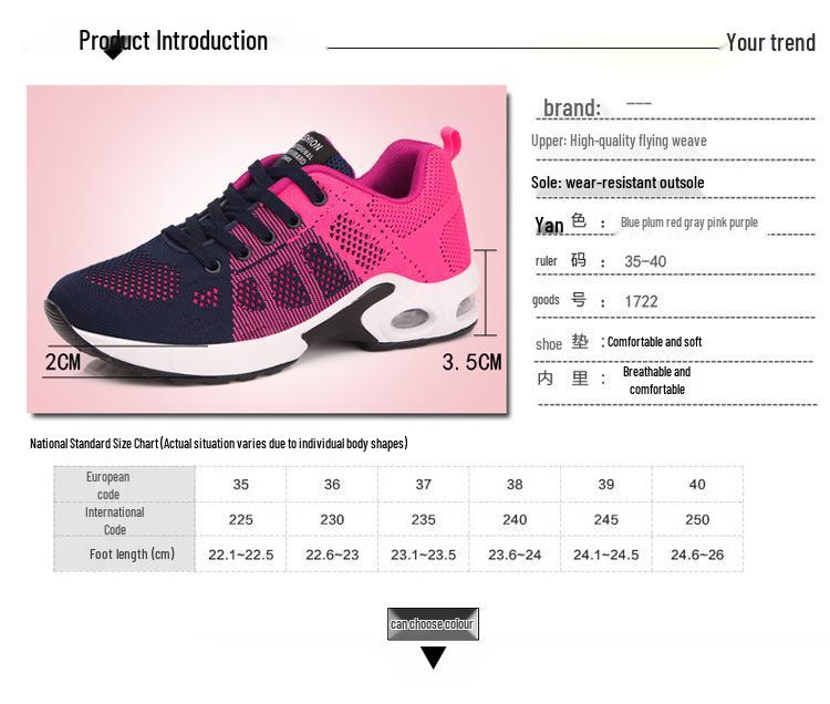 2020 Damen Frühjahr Flyknit Mesh Sneaker - Stylische, Atmungsaktive Sportschuhe mit Luftpolster für Studenten