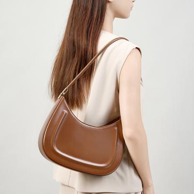 Baguette-Tasche Nische Pendler High-End Leder Achseltasche Rindsleder schwarz neu Damen tragbare Schultertasche