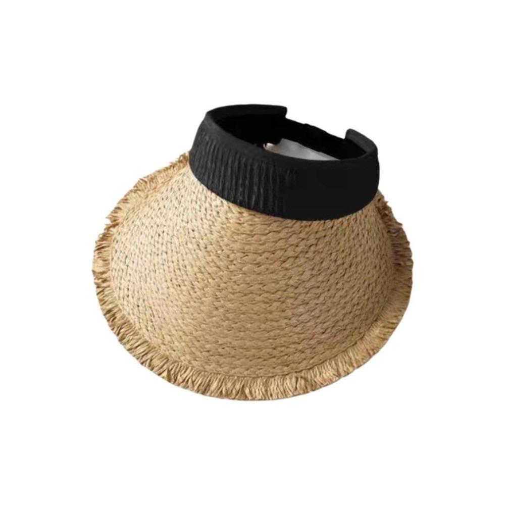 Woven Empty Top Hat Sunscreen Summer Sun Cap Fashion Straw Visor Cap  Girl