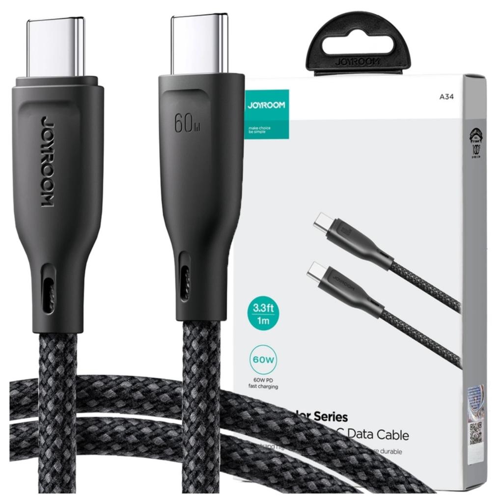 Kabel Joyroom Multi-Color Series S-A34 Usb-A / Usb-C 100W 1M - Czarny