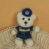 Traffic Police Officer Bear Doll Cute Doll Police Car Keychain Plush Toy Schoolbag Pendant Small Pendant Puppet