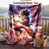 Manta de Franela Personalizada, Nombre Impreso Personalizado de Dragon Ball, Manta de Peluche Acogedora Para Uso en el Hogar
